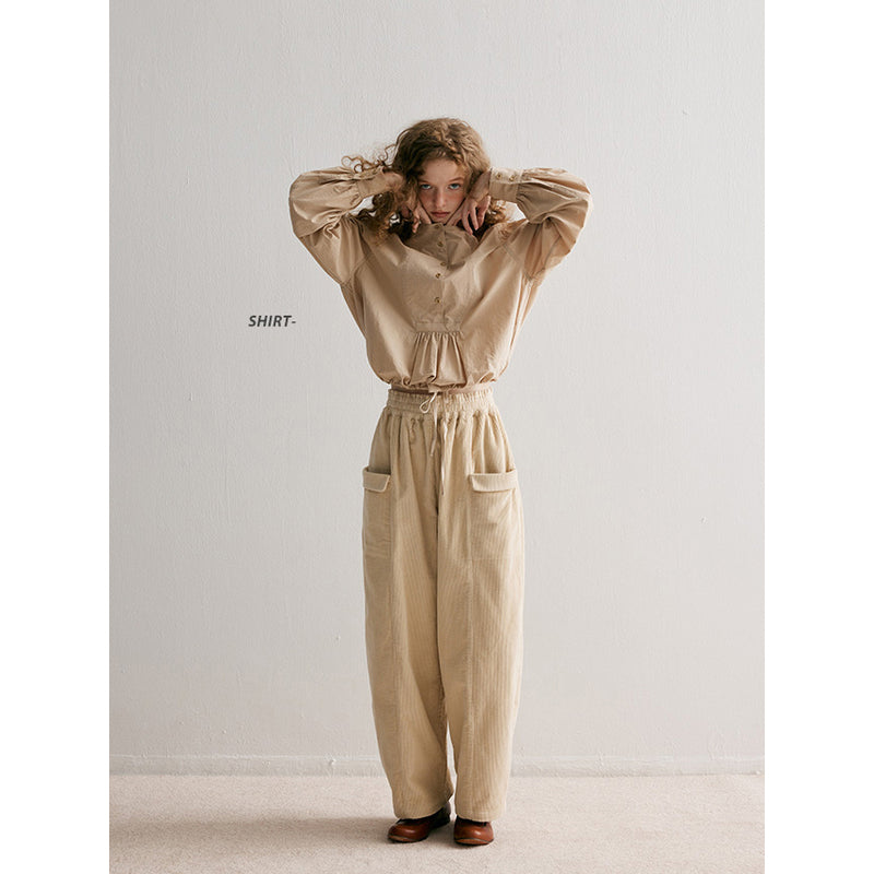 Loose and Wide Corduroy Pants