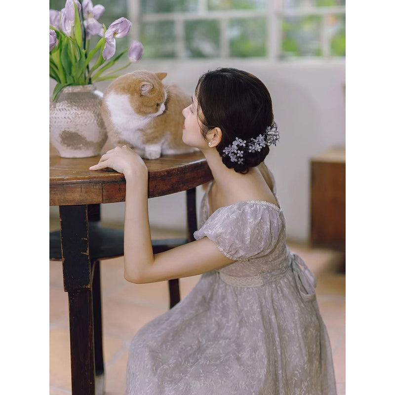 白菫の王妃のレトロワンピース
