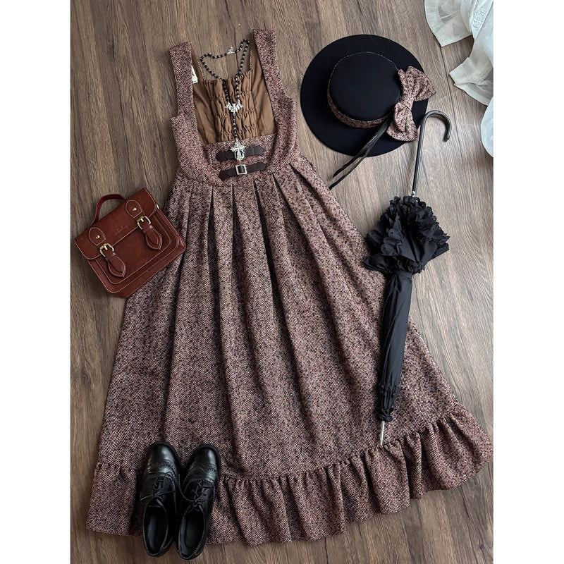 伯爵令嬢のジャンパースカートとケープ - Brown[2026年2月上旬-3月下旬発送予定]