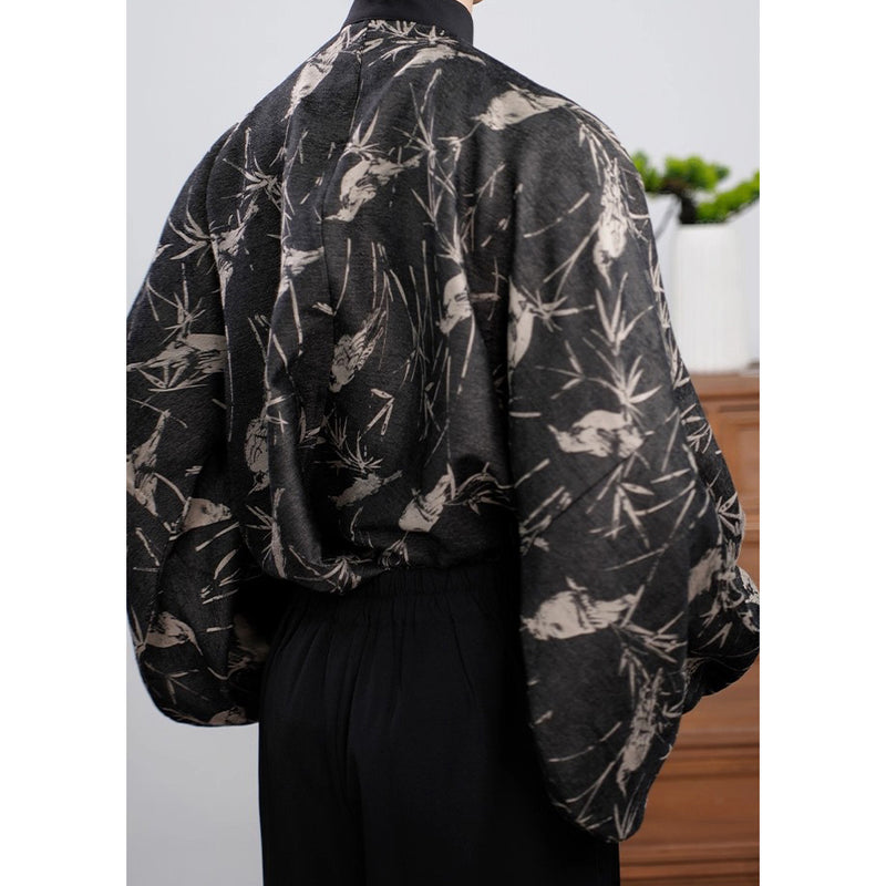 竹林の水墨画バルーンスリーブブラウス