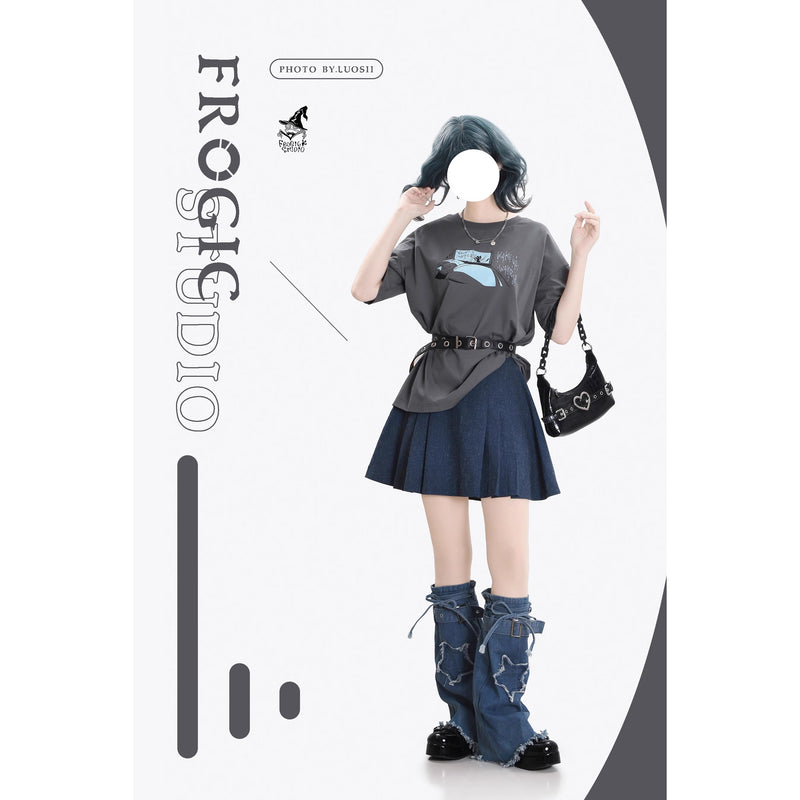 お茶会のお嬢様のプリーツスカート - Navy