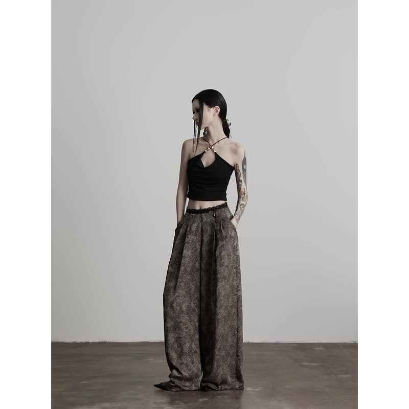 Stone Texture Wide Pants