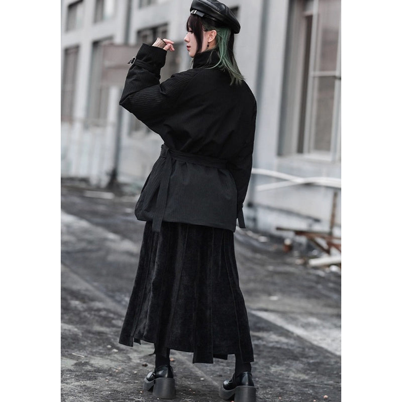 龍と牡丹の刺繍ダウンジャケット