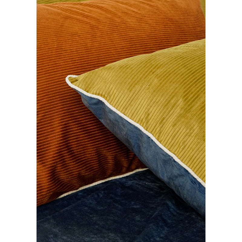 Gold Blue Velvet Bed Cover Set