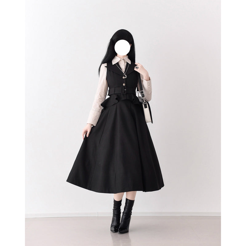 Wizarding World British Tail Vest and Strap Skirt - Black