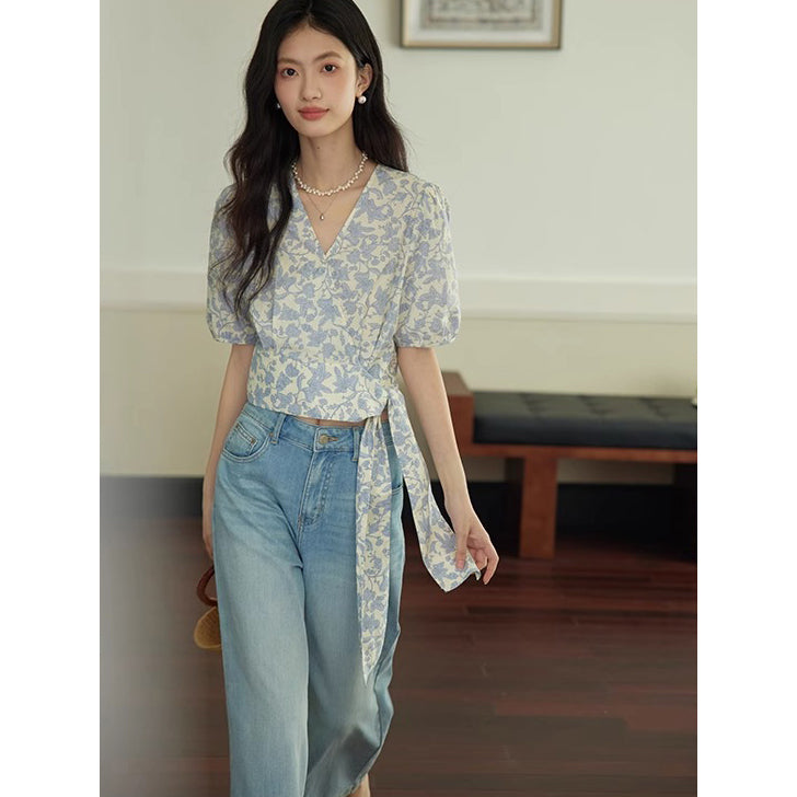 Indigo Purple Floral Blouse