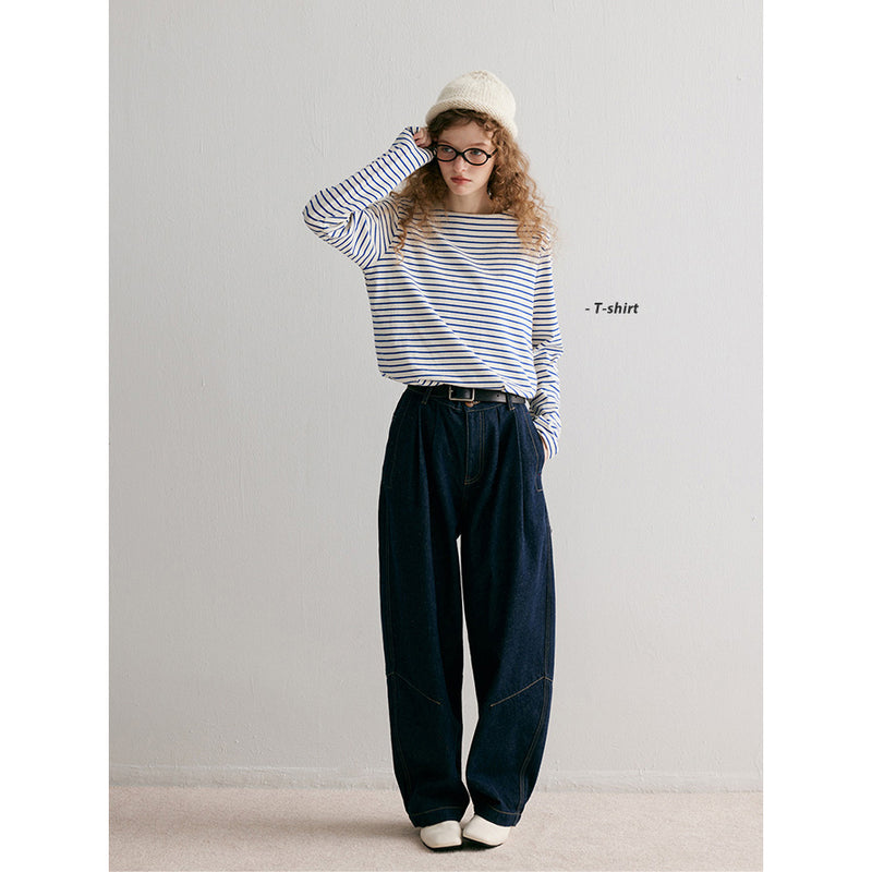 Dark Blue Cocoon Denim Pants