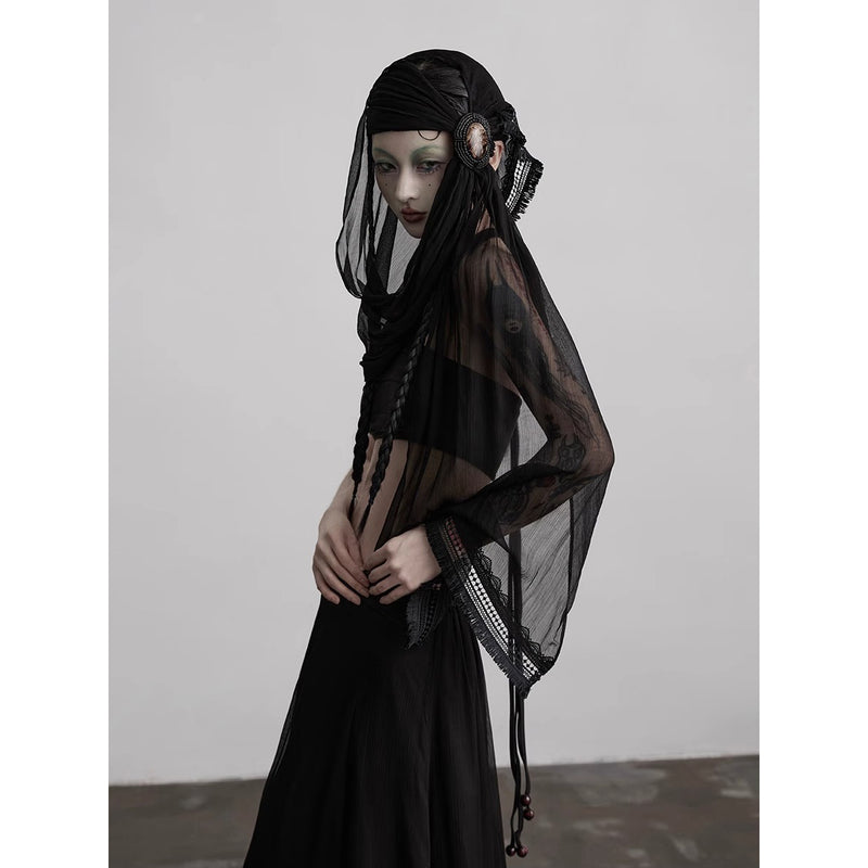 Cameo Brooch Gothic Long Skirt