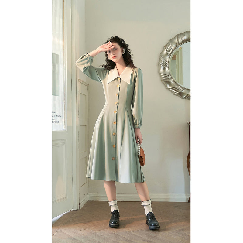 Pale Green French Retro Dress