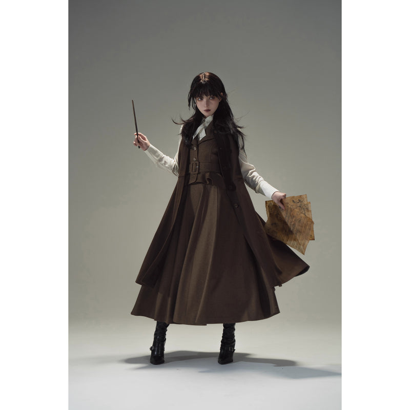 Wizarding World British Cape Long Coat - Brown[2025年12月中旬-2026年1月中旬発送予定]