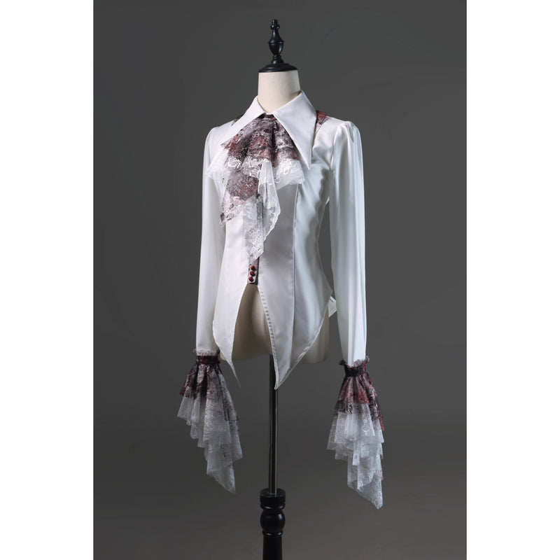 血塗れのお嬢様のレースアップブラウス - Dark Red[2026年2月下旬-3月下旬発送予定]