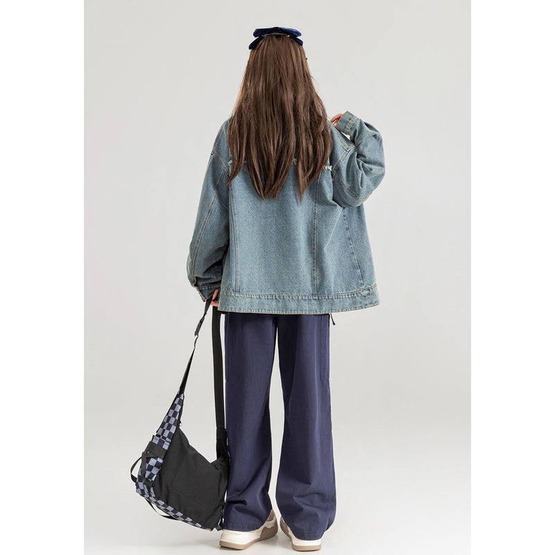 星月夜の刺繍デニムジャケット
