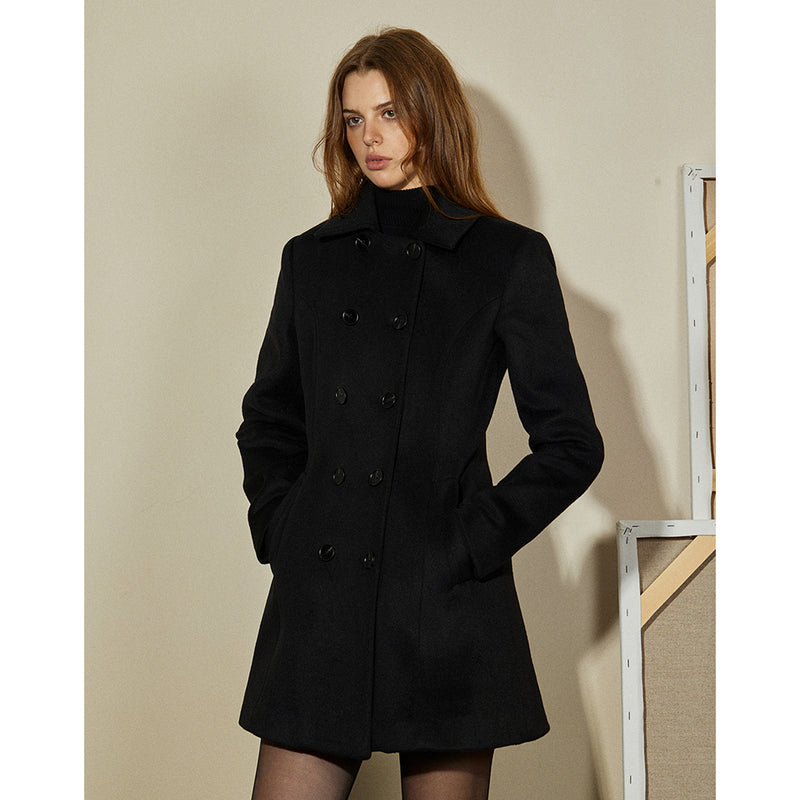 "Rekindle Modern" 90s Retro Wool Black Coat