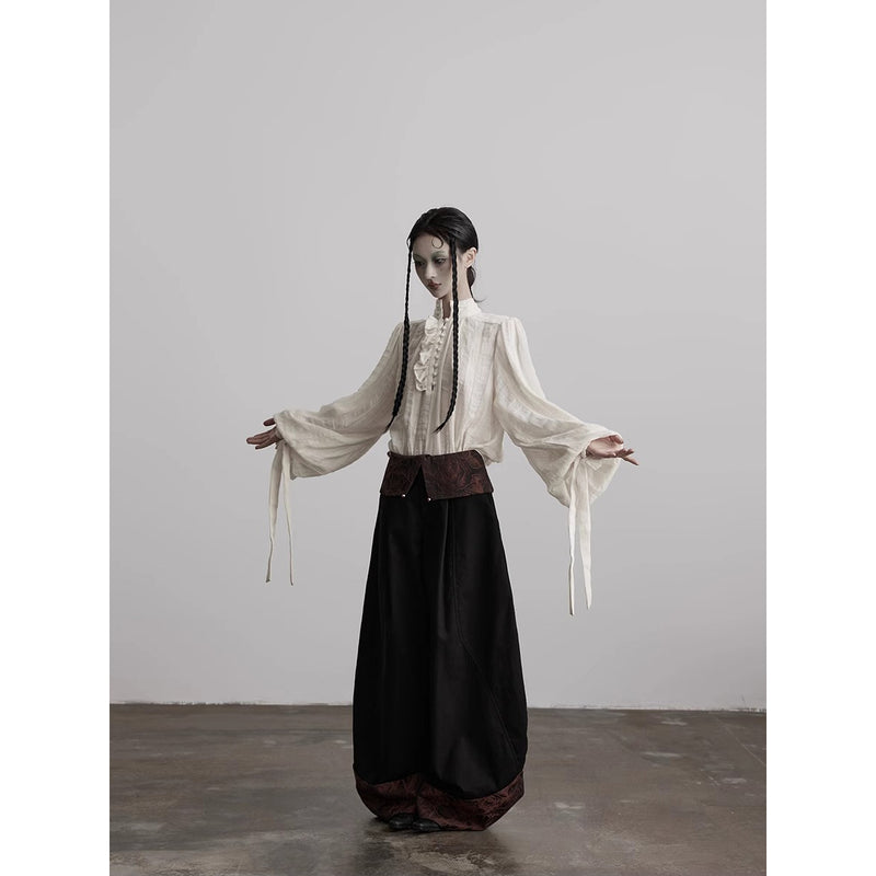 Dark Embossed Wide Pants