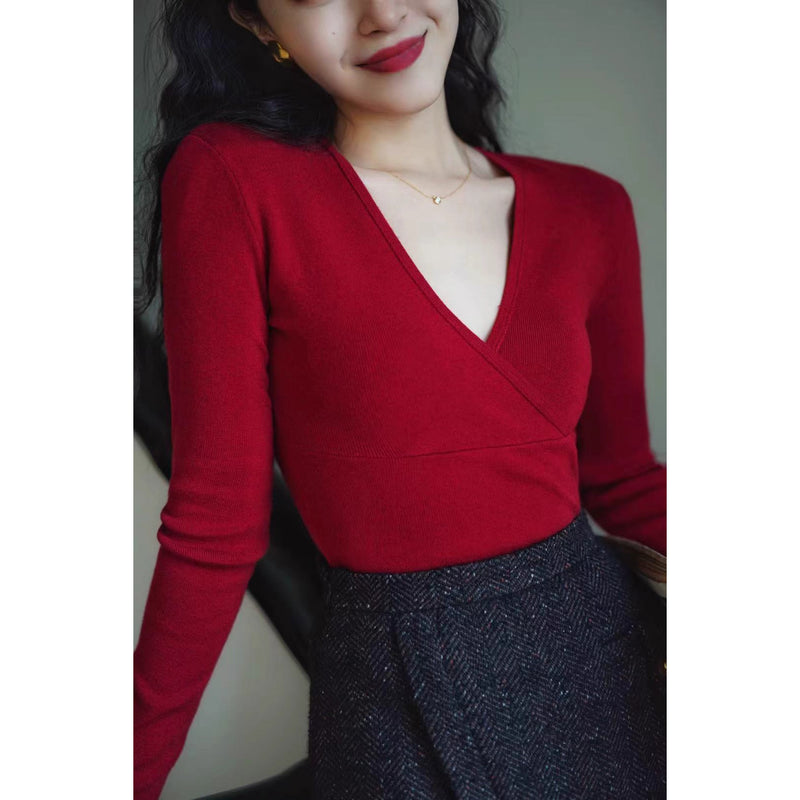 巴里貴婦人レトロニットトップス