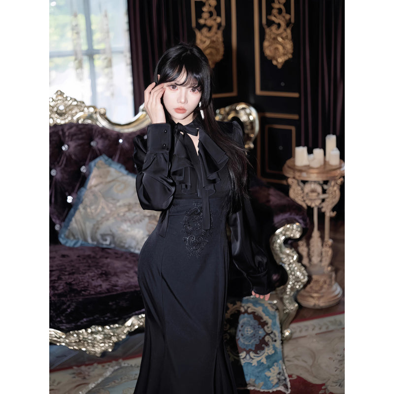 黒のお嬢様のマーメイドワンピース – ManusMachina