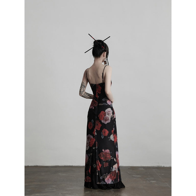 Dark Night Rose Long Dress