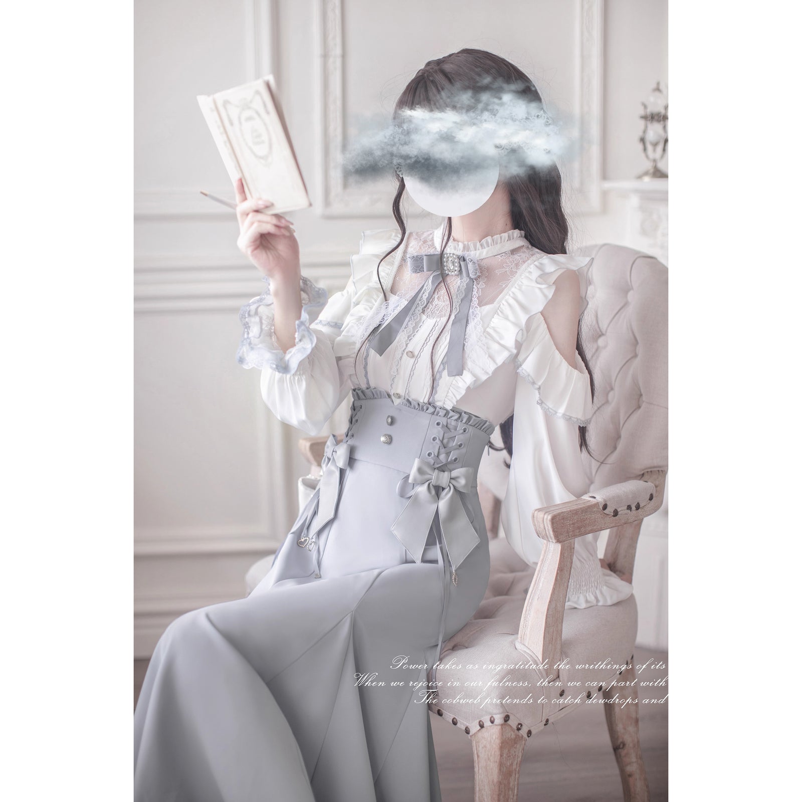 水色の令嬢のフリルトップスとコルセットスカート – ManusMachina