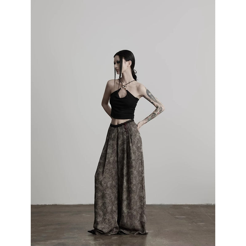 Stone Texture Wide Pants