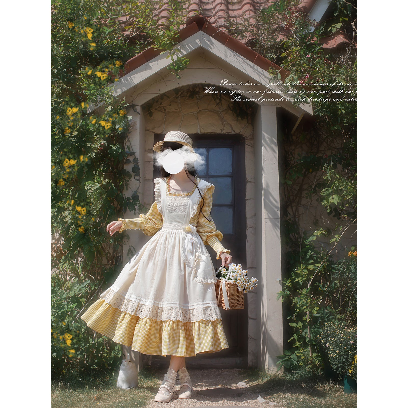 蒲公英色のレトロワンピースとエプロン – ManusMachina