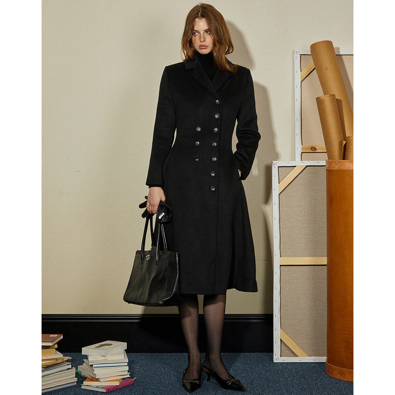 "Waltz" Vintage Inspired Wool Black Coat