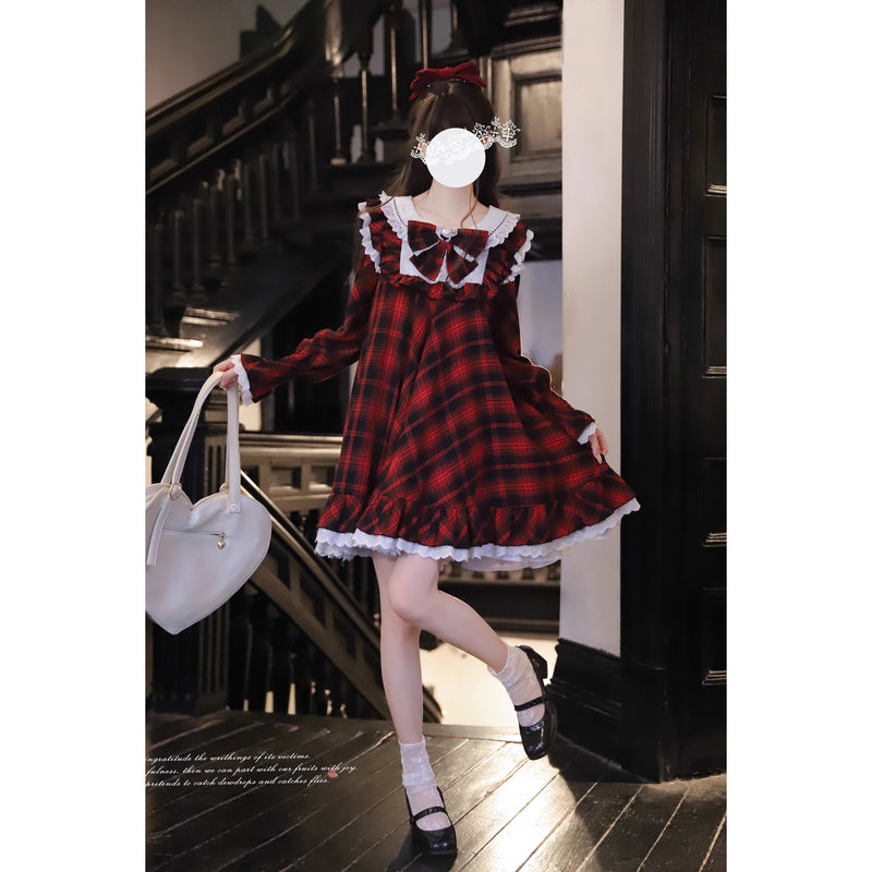 黒紅のお嬢様のドールワンピース