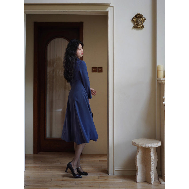青藍の貴婦人クラシックワンピース