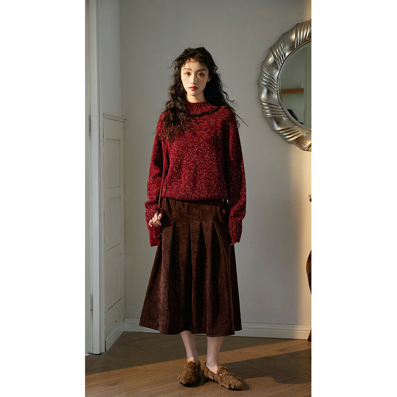 Dark Brown Corduroy Skirt