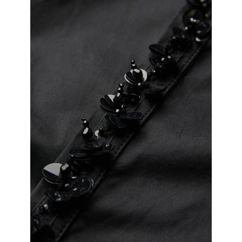 Black Slim Fit Decorative Shirt