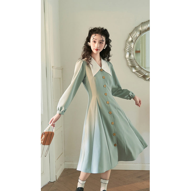 Pale Green French Retro Dress