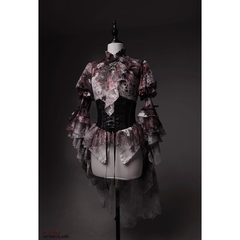 血塗れのお嬢様のキャバリアブラウス - Dark Red[2026年2月下旬-3月下旬発送予定]