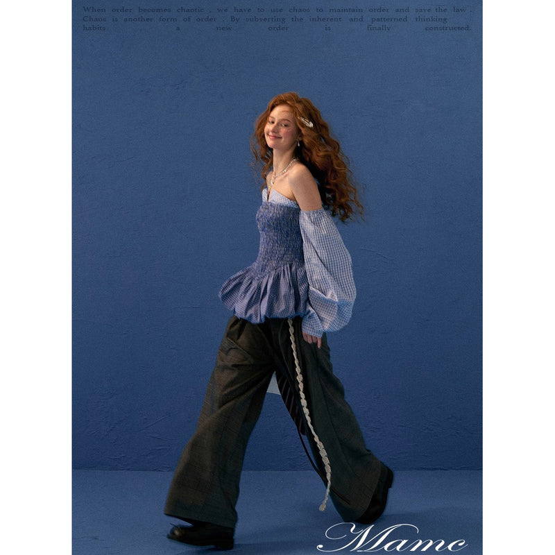 Glen Plaid Wide Pants