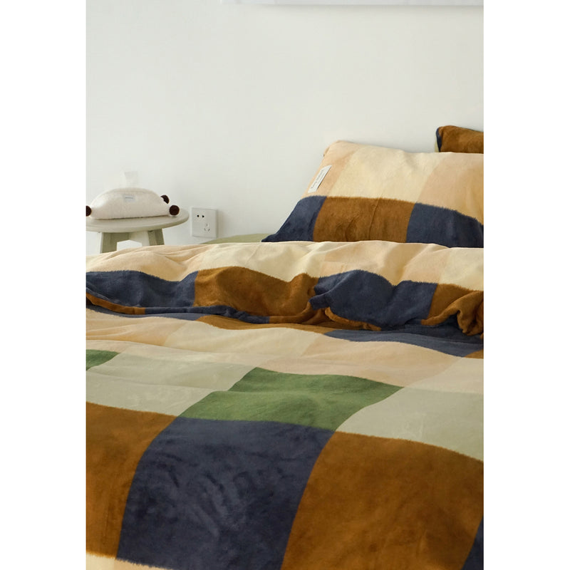 Scandinavian Retro Checkered Bed Cover Set