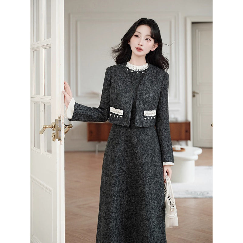 Parisian Gray Short Jacket and Dress