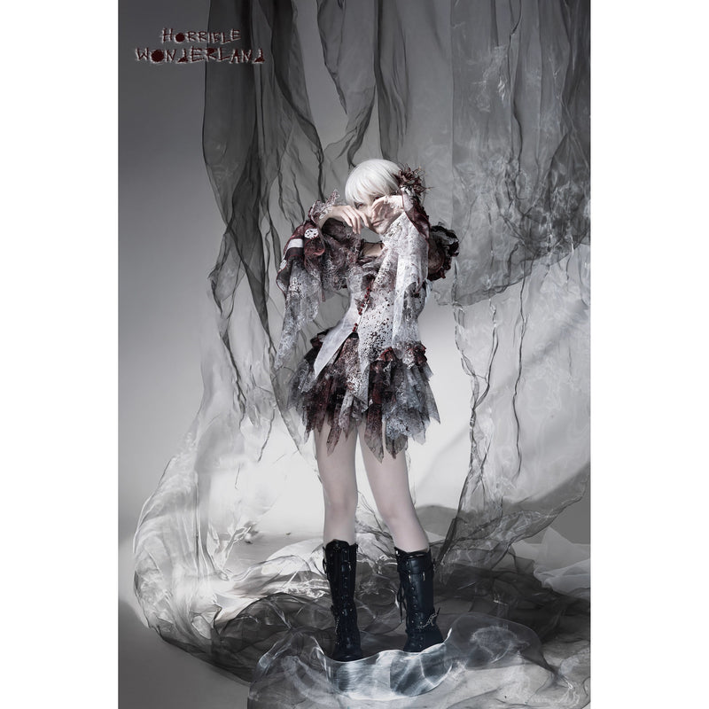 血塗れのお嬢様のゴシックスカートパンツ - Dark Red[2026年2月下旬-3月下旬発送予定]