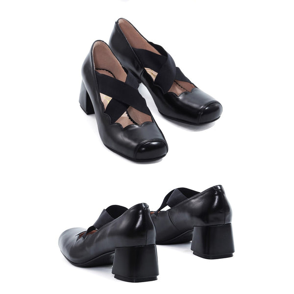 Releve Cross Strap Heel Pumps - Black[2026年2月上旬-3月上旬発送予定]