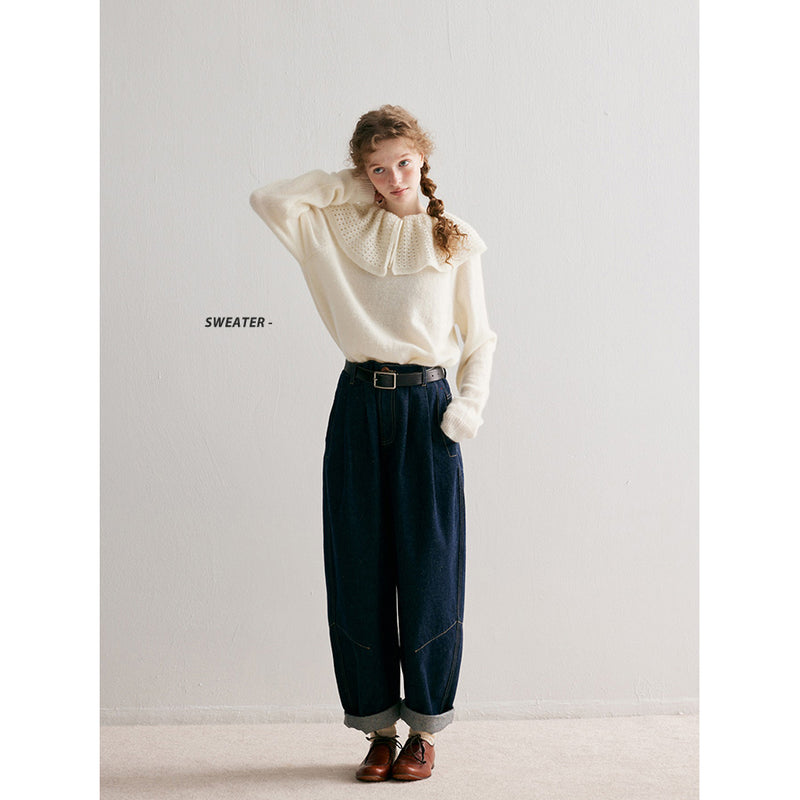 Dark Blue Cocoon Denim Pants