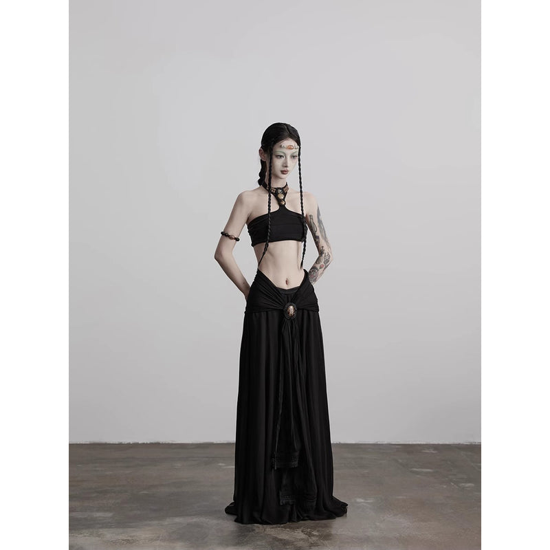 Cameo Brooch Gothic Long Skirt