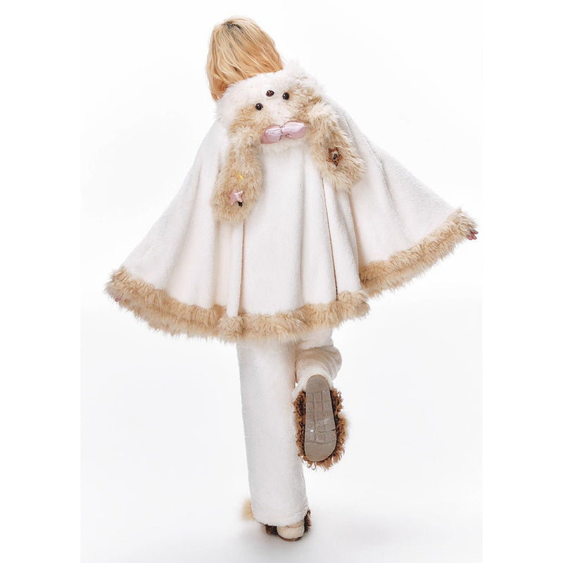 もふもふ子犬のルームウェア（ポンチョとパンツ）