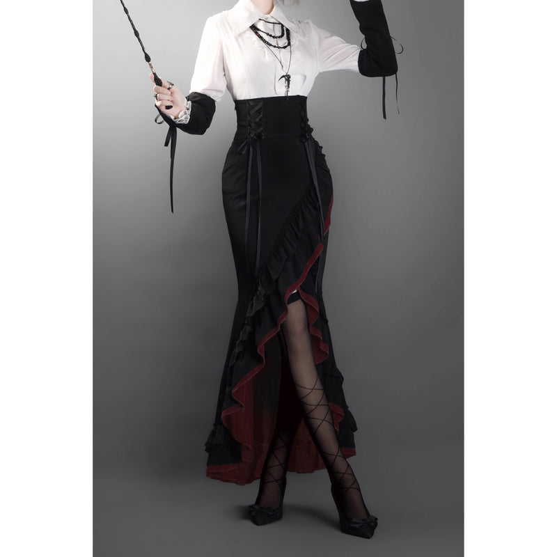 黒紅のお嬢様のフィッシュテールスカート