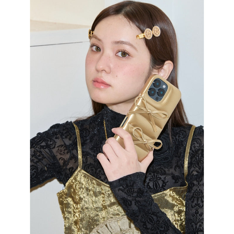 Girly Ribbon iPhone Case - Gold