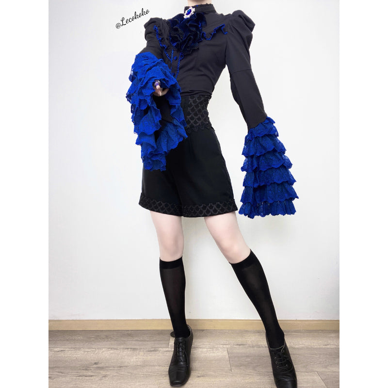 黒の令嬢の刺繍コルセットハーフパンツ[2025年10月上旬-10月下旬発送予定]