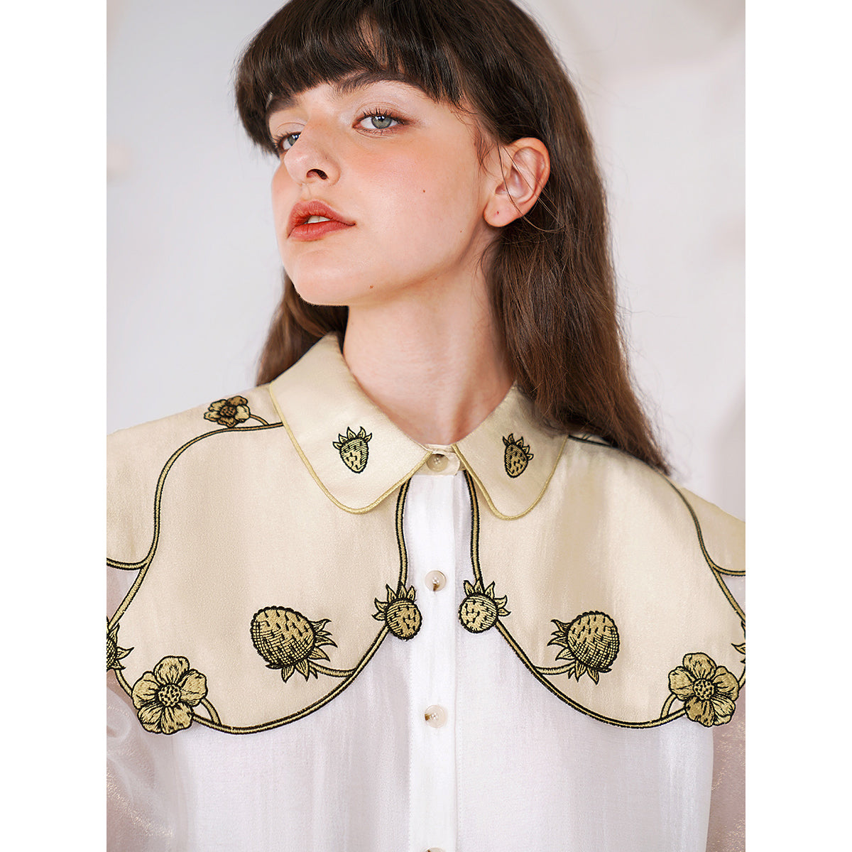 アンティーク　刺繍ブラウス アンティーク刺繍ブラウス ブラウス T_tree 通販 17744918｜Creema