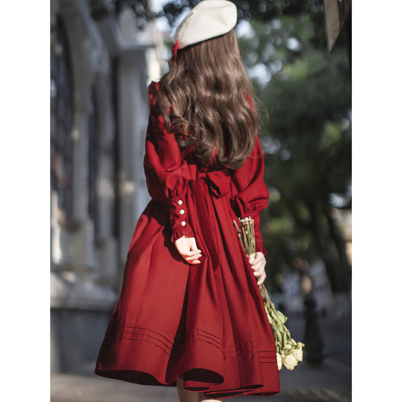 深紅の文学少女ワンピースとショートジャケット – ManusMachina
