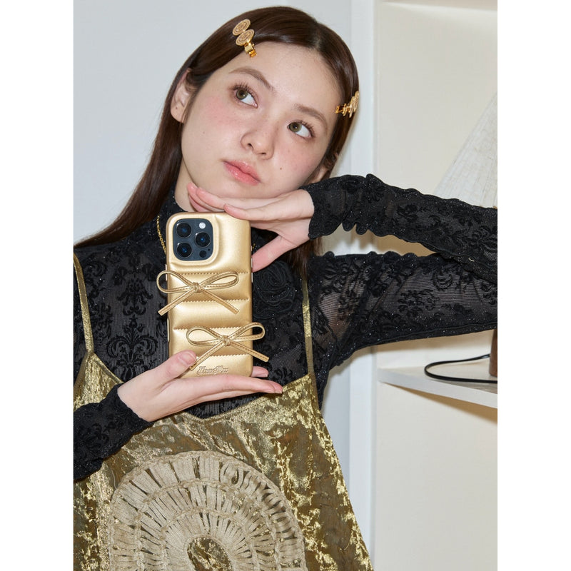 Girly Ribbon iPhone Case - Gold
