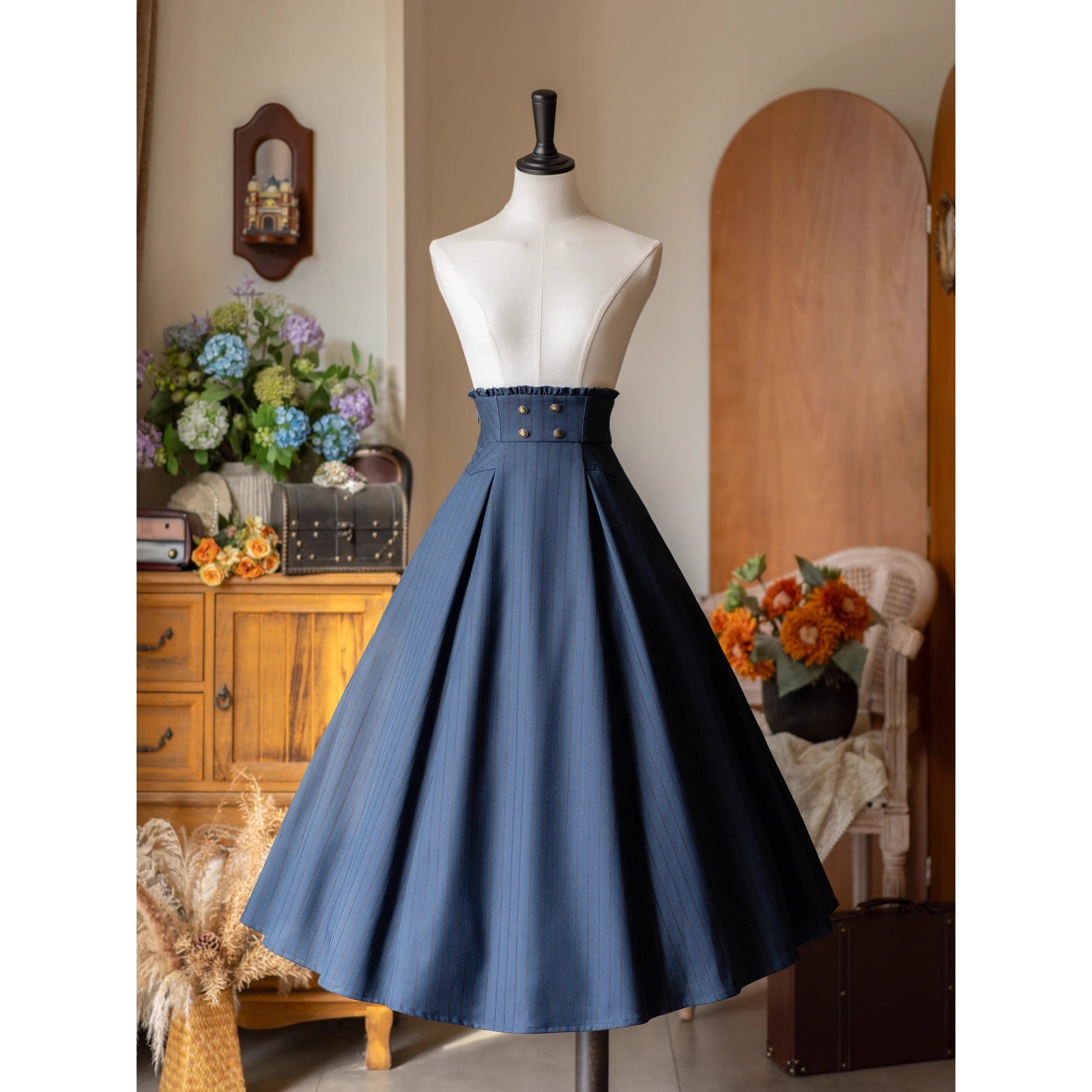 英国のお嬢様のコルセットスカート - Navy Blue – ManusMachina