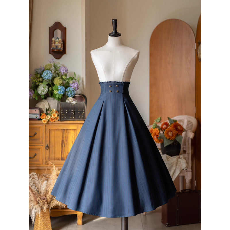 英国のお嬢様のコルセットスカート - Navy Blue