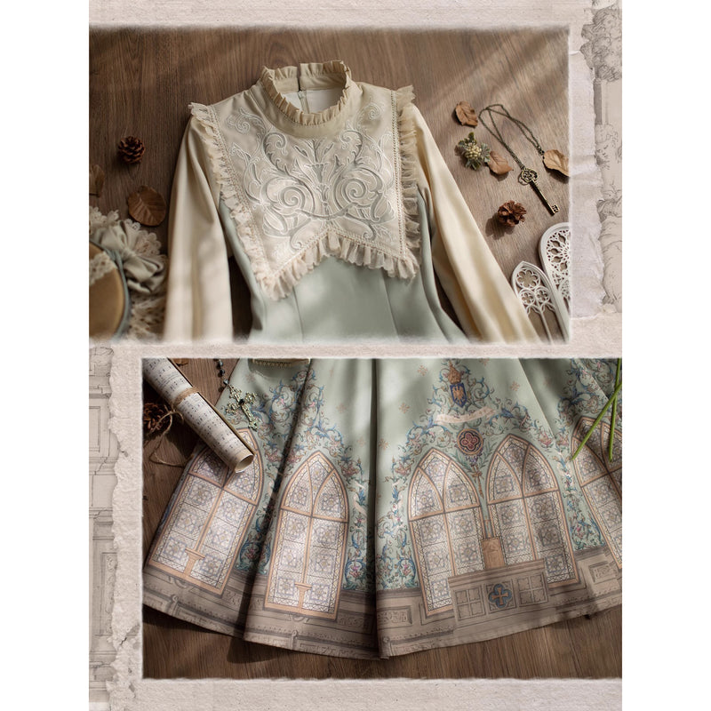 大聖堂の挿絵クラシカルワンピース[2026年2月上旬-3月上旬発送予定]