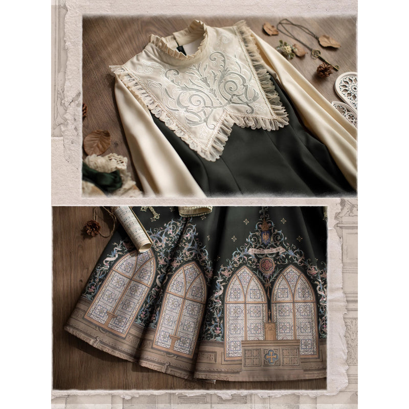 大聖堂の挿絵クラシカルワンピース[2026年2月上旬-3月上旬発送予定]