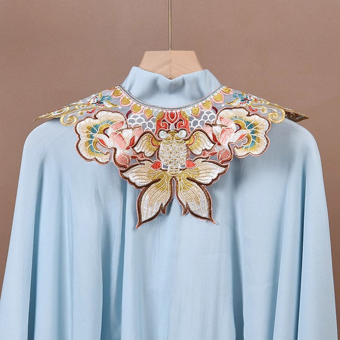 金魚と花の刺繍付け襟 – ManusMachina